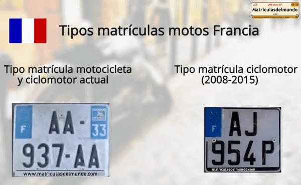 Tipos de matrículas de motos francesas