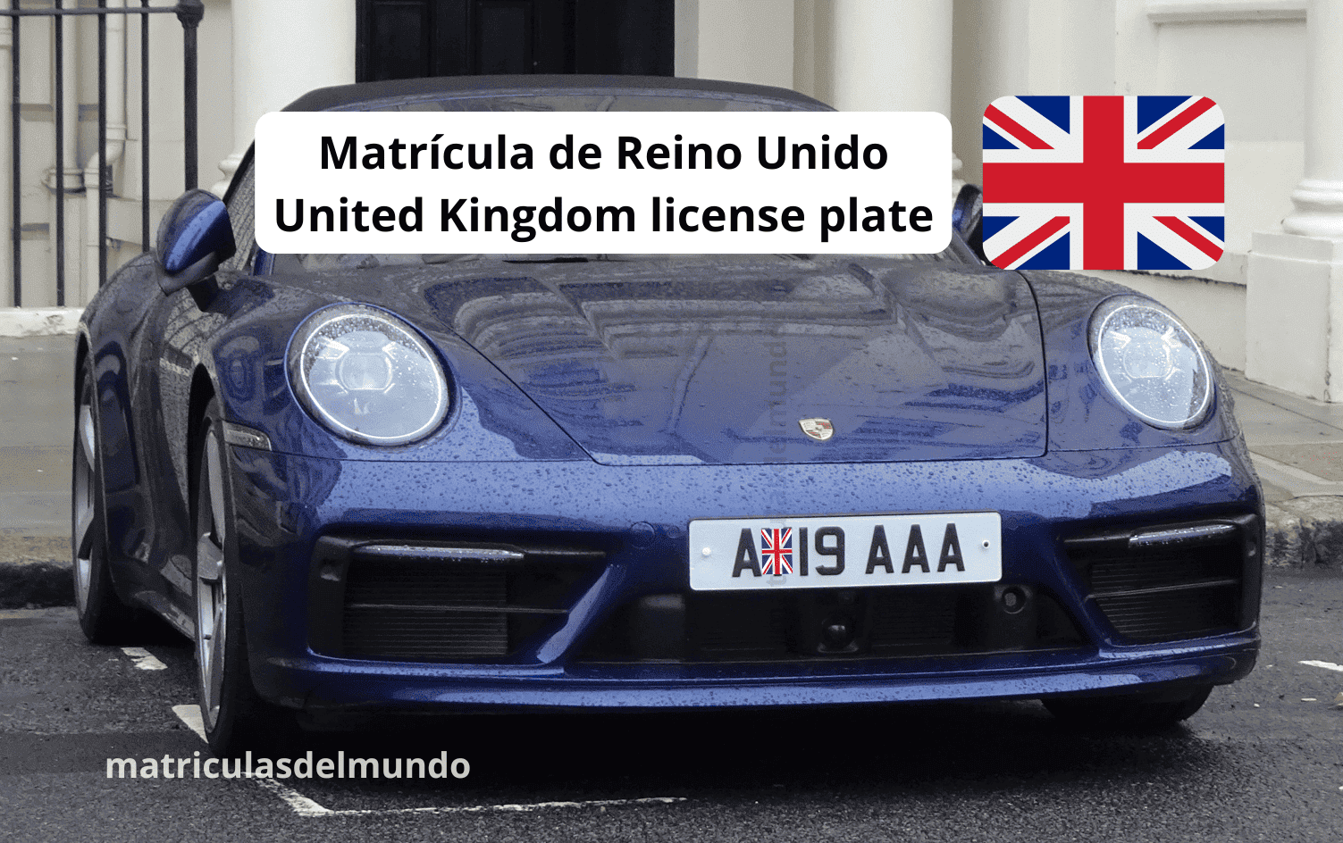 ejemplo de matrícula de coche de Reino Unido primera del 2019