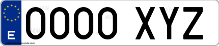 matricula española de ejemplo 0000 BBB