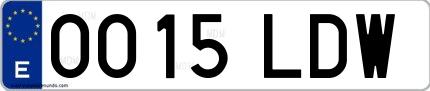 Ejemplo de matrícula española 0015 LDW