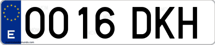 Ejemplo de matrícula de coche ordinaria 0016 DKH