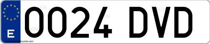 Ejemplo de matrícula española 0024 DVD