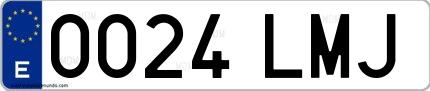 Ejemplo de matrícula española 0024 LMJ