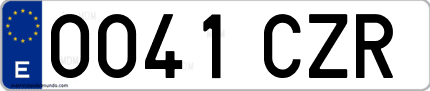 Ejemplo de matrícula de coche ordinaria 0041 CZR