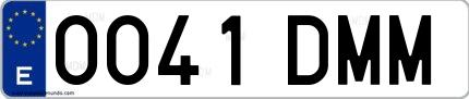Ejemplo de matrícula española 0041 DMM