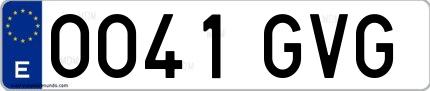 Ejemplo de matrícula española 0041 GVG