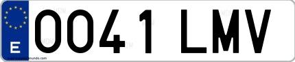 Ejemplo de matrícula española 0041 LMV