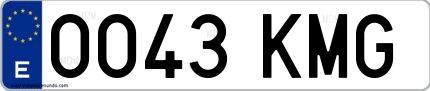 Ejemplo de matrícula española 0043 KMG