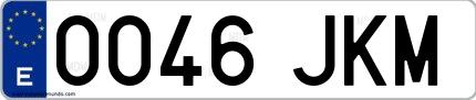 Ejemplo de matrícula española 0046 JKM
