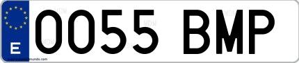 Ejemplo de matrícula española 0055 BMP