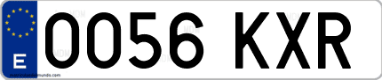Ejemplo de matrícula de coche ordinaria 0056 KXR