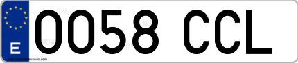 Ejemplo de matrícula de coche ordinaria 0058 CCL
