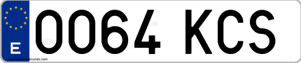 Ejemplo de matrícula de coche ordinaria 0064 KCS