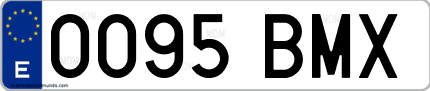 Ejemplo de matrícula de coche ordinaria 0095 BMX