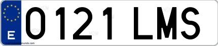 Ejemplo de matrícula española 0121 LMS