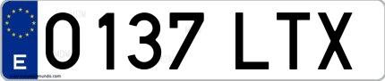 Ejemplo de matrícula española 0137 LTX