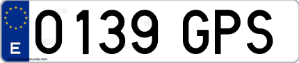 Ejemplo de matrícula de coche ordinaria 0139 GPS