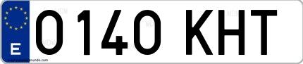 Ejemplo de matrícula española 0140 KHT