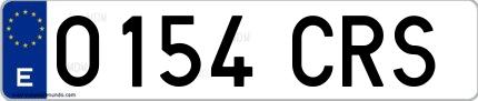 Ejemplo de matrícula española 0154 CRS