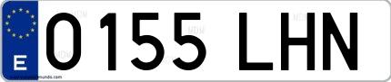 Ejemplo de matrícula española 0155 LHN