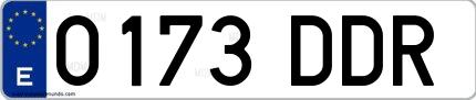 Ejemplo de matrícula española 0173 DDR