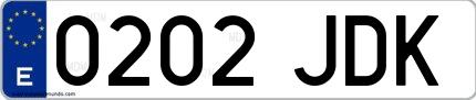 Ejemplo de matrícula española 0202 JDK