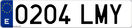 Ejemplo de matrícula de coche ordinaria 0204 LMY
