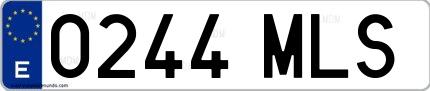 Ejemplo de matrícula española 0244 MLS