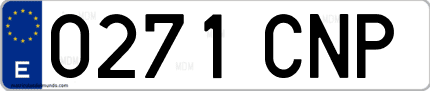Ejemplo de matrícula de coche ordinaria 0271 CNP