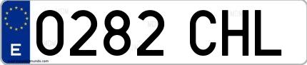 Ejemplo de matrícula española 0282 CHL