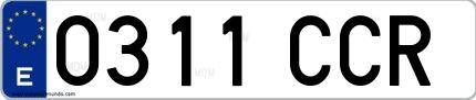 Ejemplo de matrícula española 0311 CCR