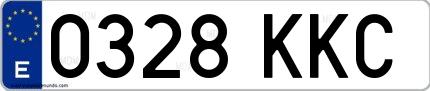 Ejemplo de matrícula española 0328 KKC