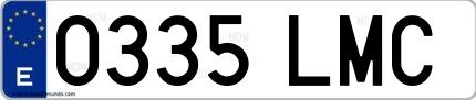 Ejemplo de matrícula española 0335 LMC