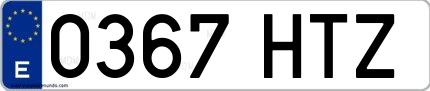 Ejemplo de matrícula española 0367 HTZ