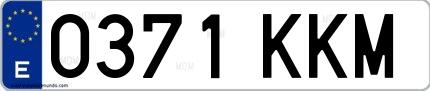 Ejemplo de matrícula española 0371 KKM