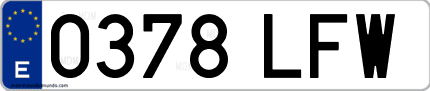 Ejemplo de matrícula de coche ordinaria 0378 LFW