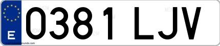 Ejemplo de matrícula española 0381 LJV