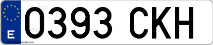 Ejemplo de matrícula de coche ordinaria 0393 CKH