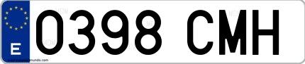 Ejemplo de matrícula española 0398 CMH