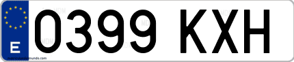 Ejemplo de matrícula de coche ordinaria 0399 KXH