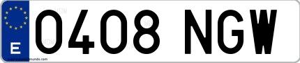 Ejemplo de matrícula española 0408 NGW