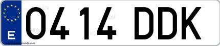 Ejemplo de matrícula española 0414 DDK