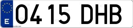 Ejemplo de matrícula española 0415 DHB