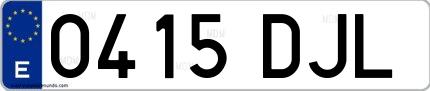 Ejemplo de matrícula española 0415 DJL