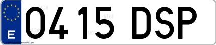 Ejemplo de matrícula española 0415 DSP