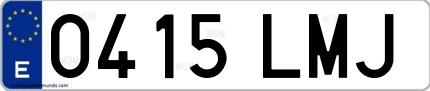 Ejemplo de matrícula española 0415 LMJ