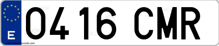 Ejemplo de matrícula de coche ordinaria 0416 CMR