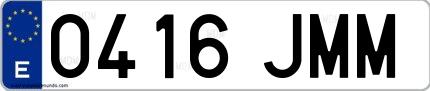 Ejemplo de matrícula española 0416 JMM