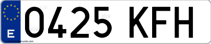 Ejemplo de matrícula de coche ordinaria 0425 KFH