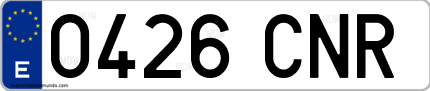 Ejemplo de matrícula de coche ordinaria 0426 CNR